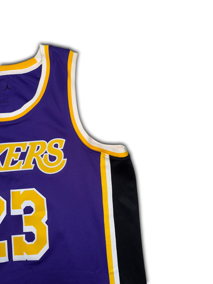 Nike Jordan Lakers #23 LeBron James Basketball Jersey (L)