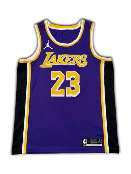 Nike Jordan Lakers #23 LeBron James Basketball Jersey (L)