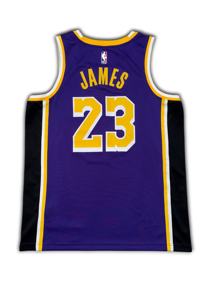 Nike Jordan Lakers #23 LeBron James Basketball Jersey (L)